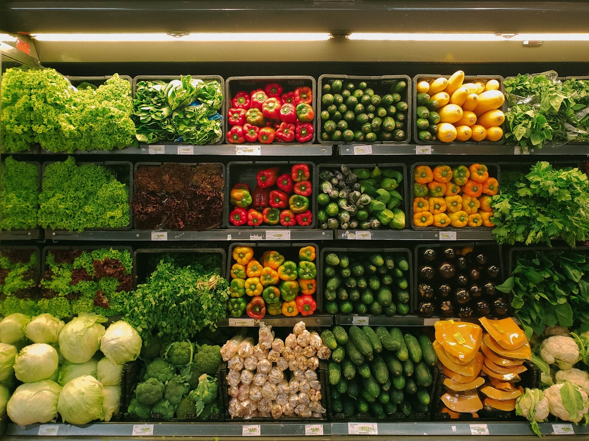 Fresh produce at a community market